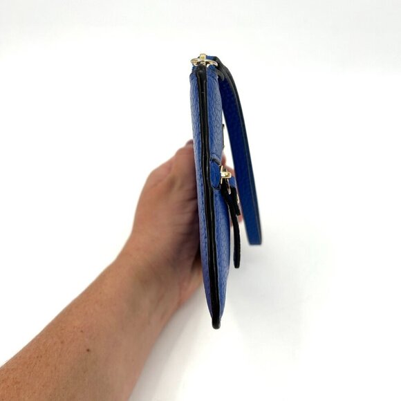KATE SPADE Blue Cobble Hill Pebbled Leather Clutch Wristlet Purse Bag - Picture 4 of 9